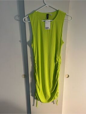 yellow denim dress h&m yellow checkered denim dress from h&m size 4